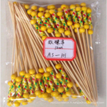 Bâtonnets en bambou naturel à la jaune et bâtonnets en bambou décoratifs